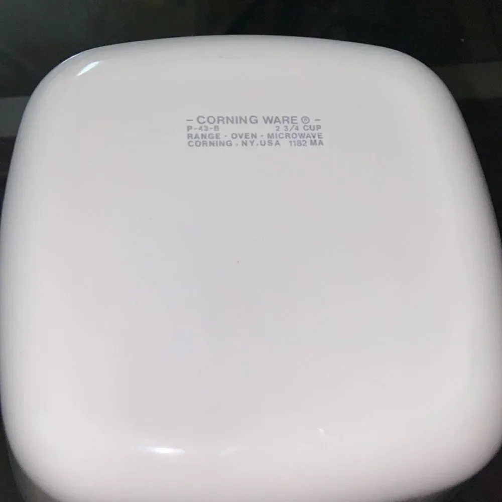 Corningware White and Orange Floral Bakeware Set P-43-B 2 3/4 CUP